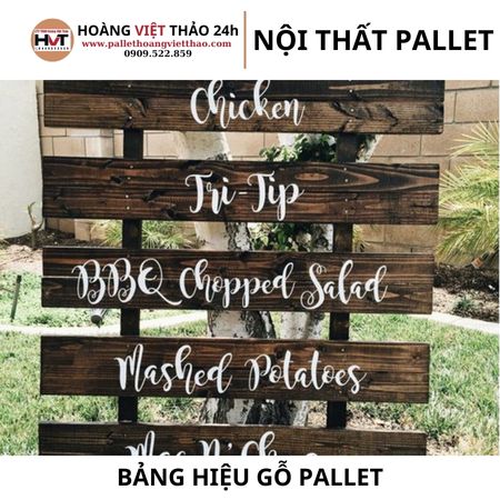 Bảng hiệu gỗ pallet