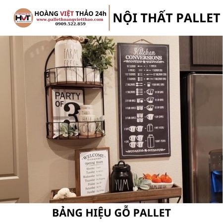 Bảng hiệu gỗ pallet