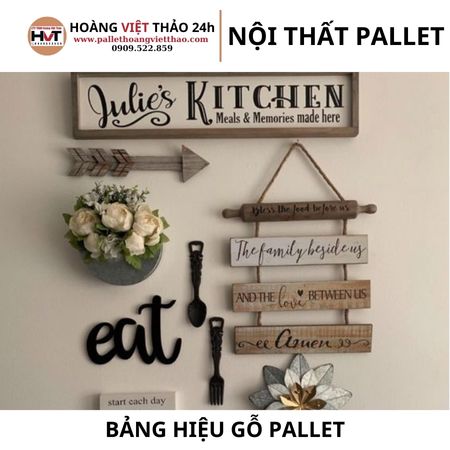 Bảng hiệu gỗ pallet