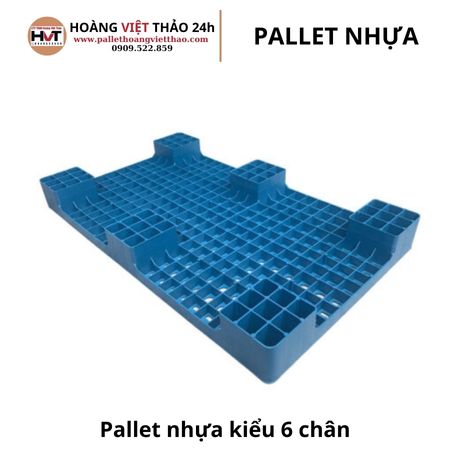 Pallet nhựa kiểu đế chữ thập hay 6 chân