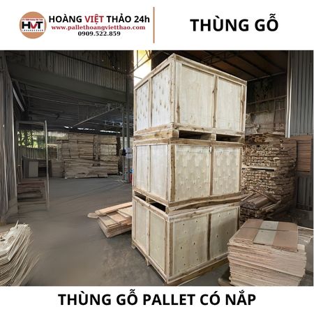 thùng gỗ pallet có nắp đậy