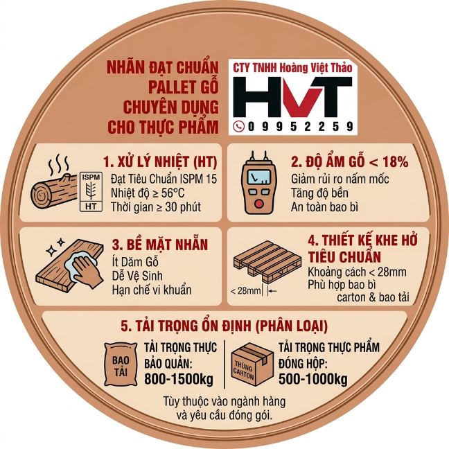ti&ecirc;u chuẩn pallet gỗ ng&agrave;nh thực phẩm