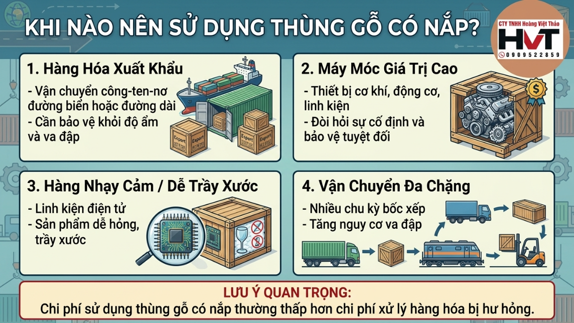 khi n&agrave;o n&ecirc;n sử dụng th&ugrave;ng gỗ c&oacute; nắp